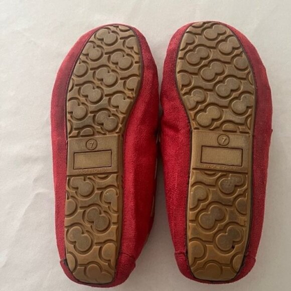 SPORTO Women’s Faux Fur/Suede Red Moccasin Slippers - Size 7M - Picture 3 of 4